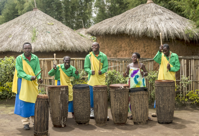 Tribal Dancers of the Batwa Tribe Perform Traditional Intore Dance