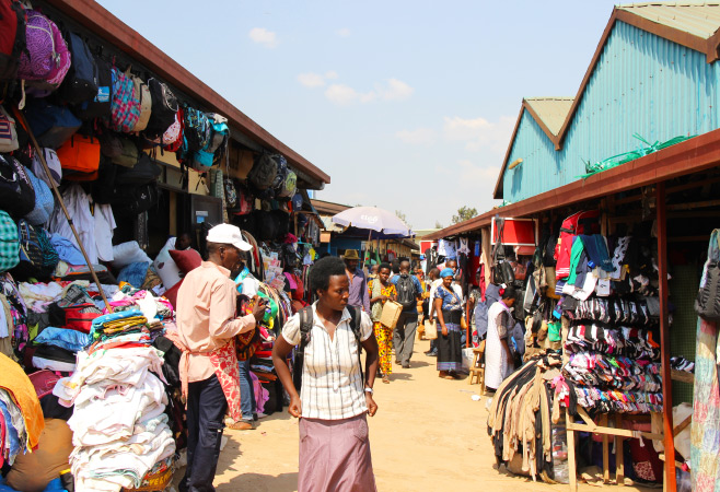 A landscape of a section of the Kimironko market 
