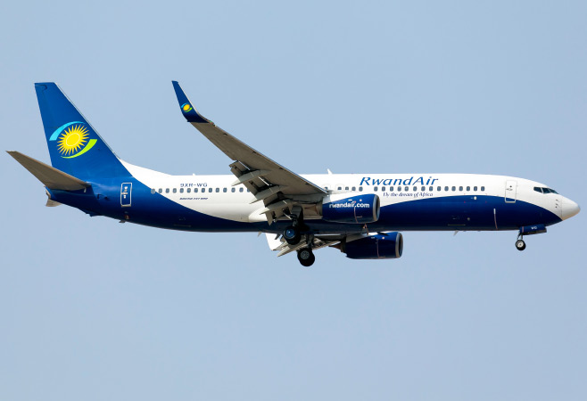 A Rwanda Air aircraft in Rwanda