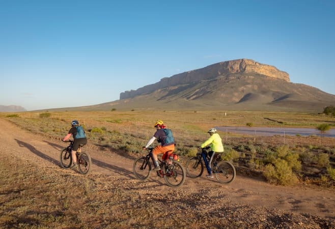 Biking (mountain biking) on the gravel roads 