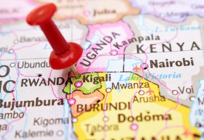 The map of Rwanda