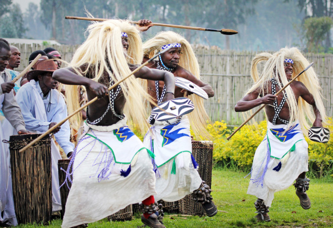 Perform the traditional Intore dance in Musanze, Rwanda