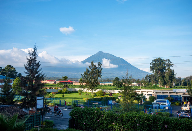 The scenery of the volcanic town of Musanze, Rwanda