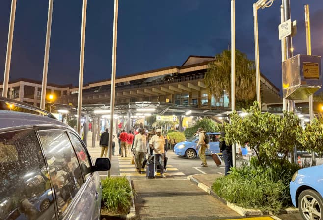 Travelers' arrival at Kigali International Airport